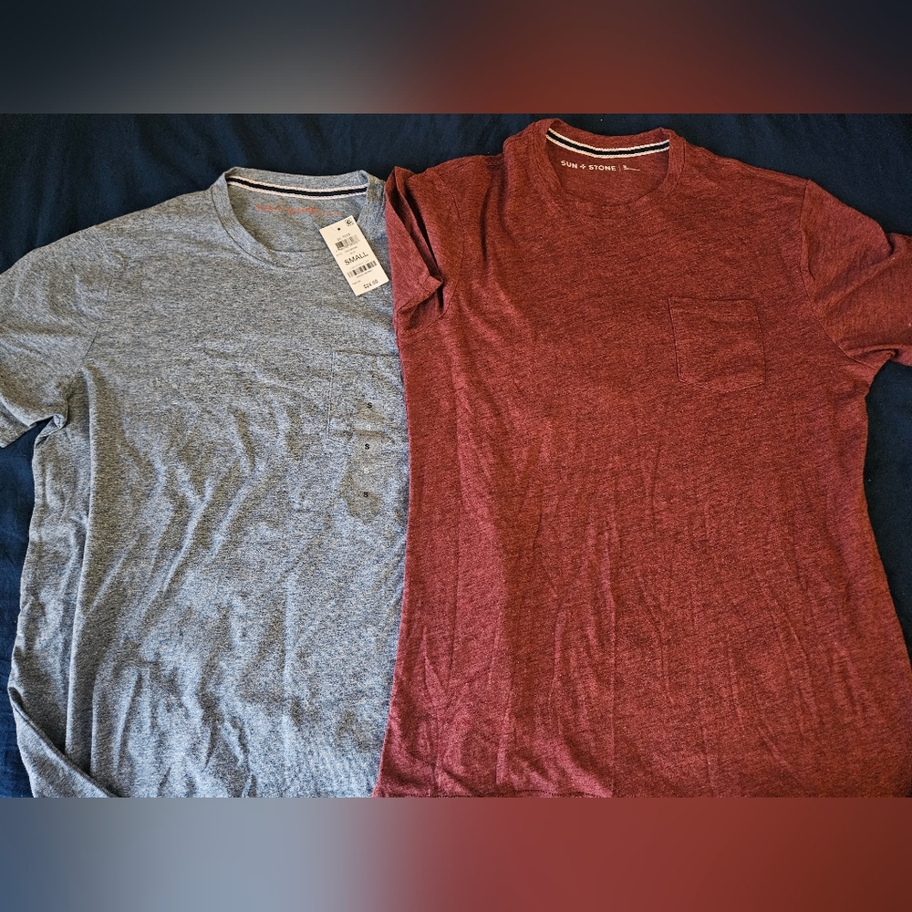 Red and Gray Short Sleeve Tees